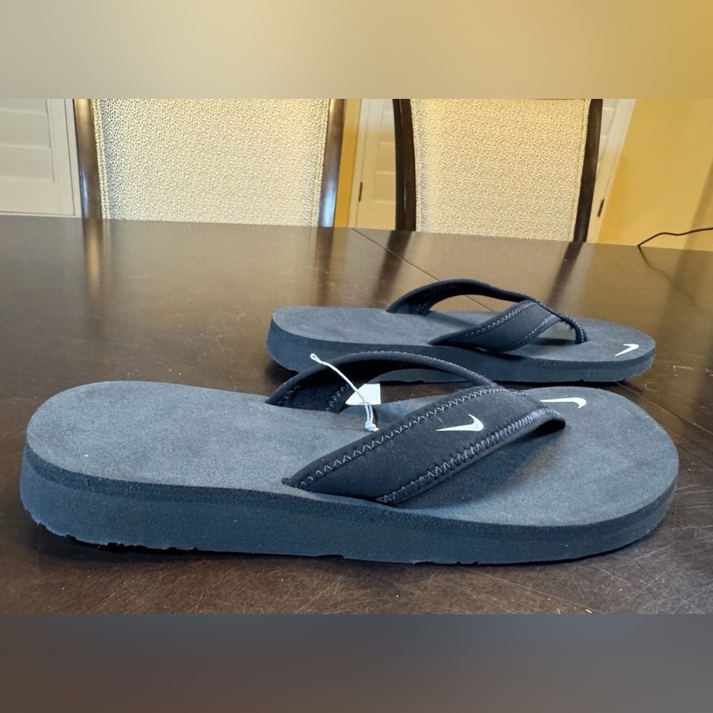 New Nike Thong Slides Sandals Black Flip Flop Size US 7 - Picture 3 of 13